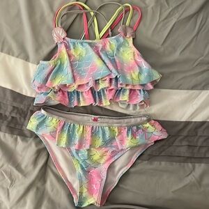 Betsy Johnson girls 2 piece swimsuit size 10